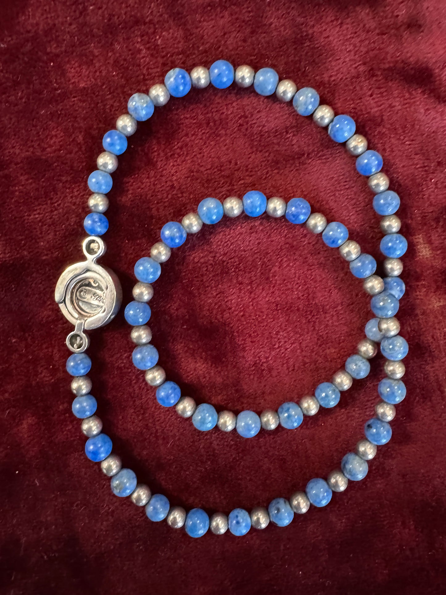 Carolyn Pollack Relios Lapis and Sterling SIlver Bead Necklace