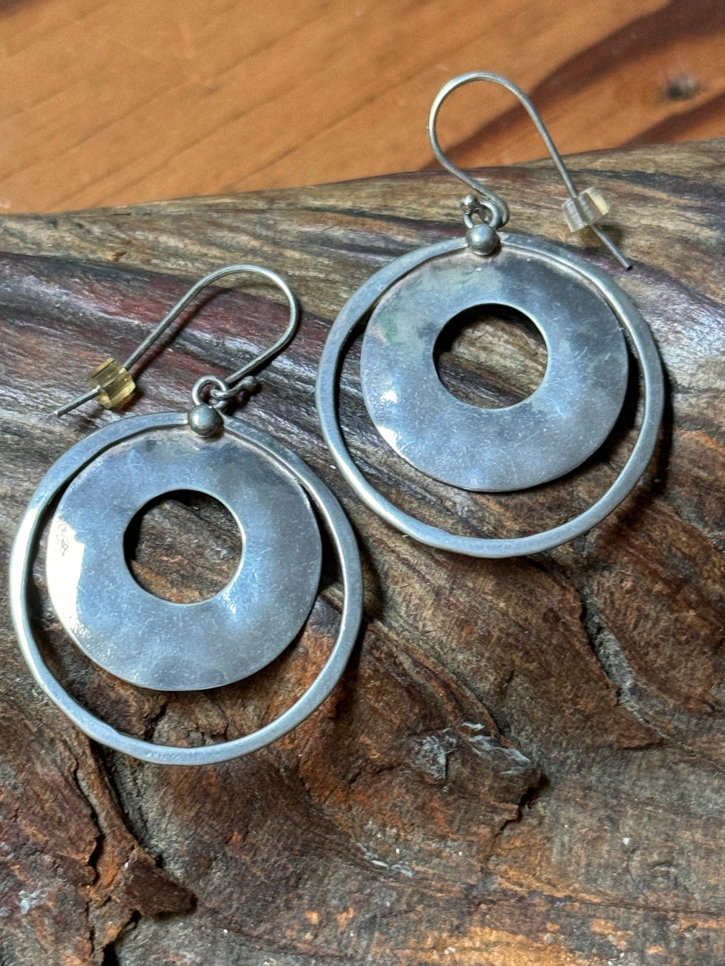 Vintage Handcrated Sterling Silver Dangling Earrings