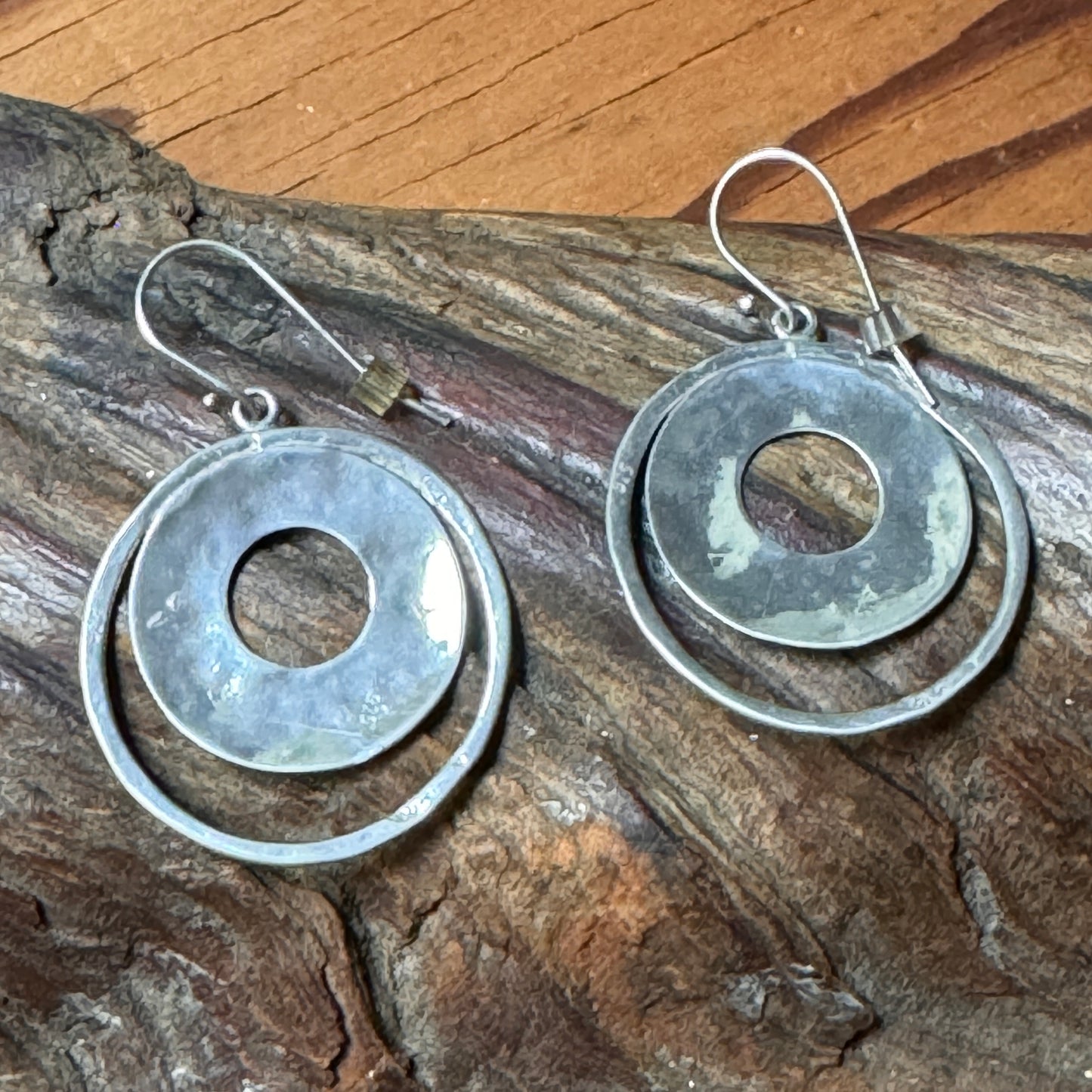 Vintage Handcrated Sterling Silver Dangling Earrings