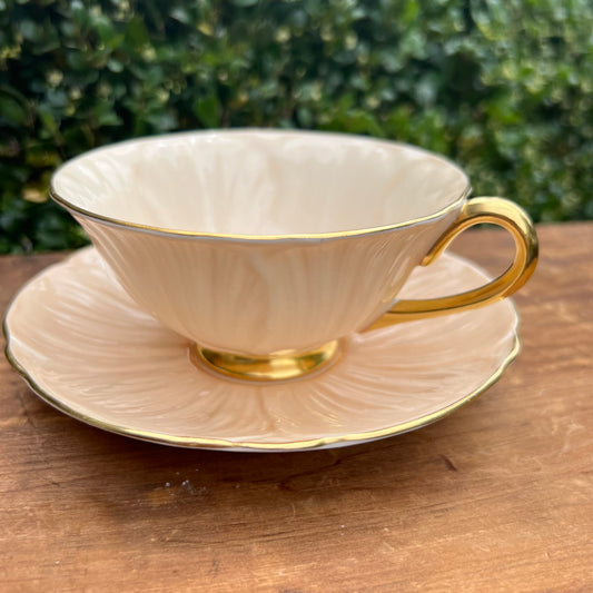 Vintage Aynsley Apricot Oleander Tea Cup & Saucer