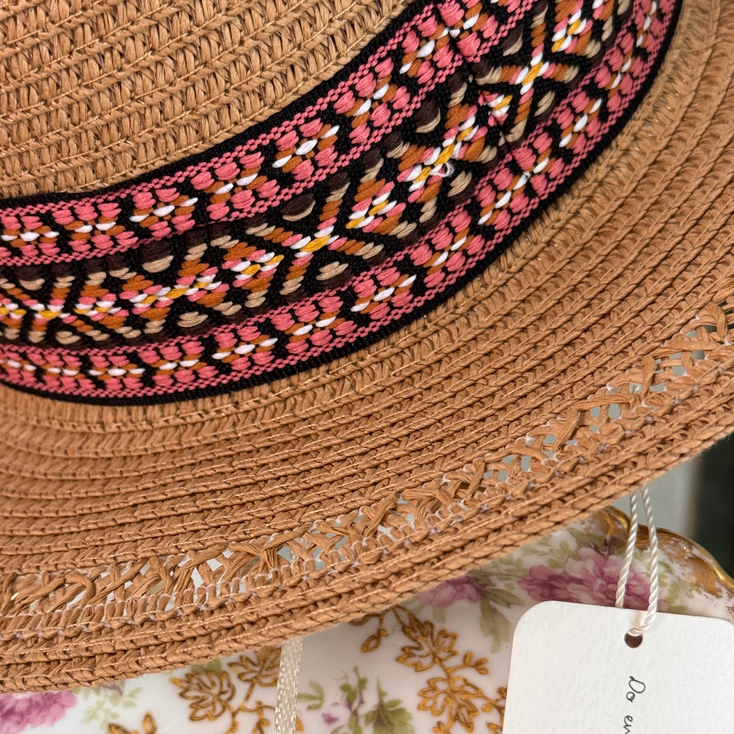 Do Everything in Love Summer Braided Ribbon Paper Hat
