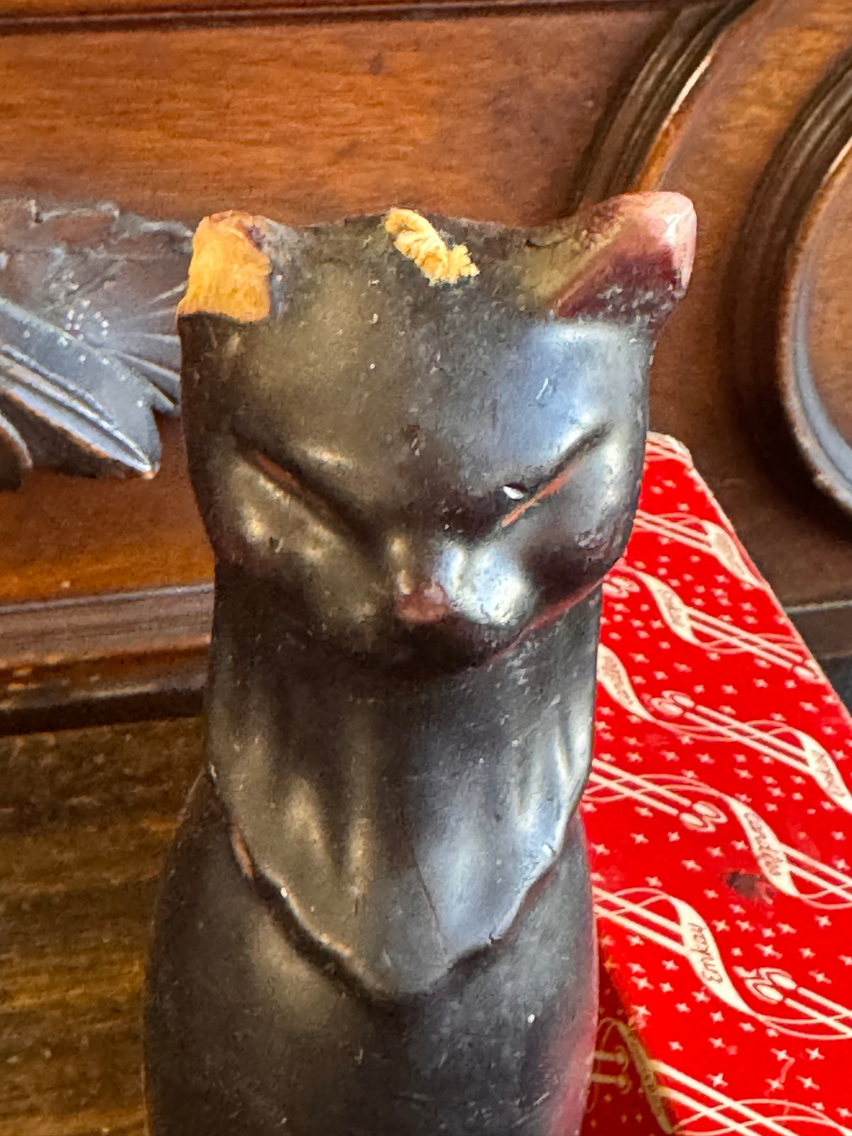 Vintage Emkay Mid-Century Black Cat Candle #457 with Original Box