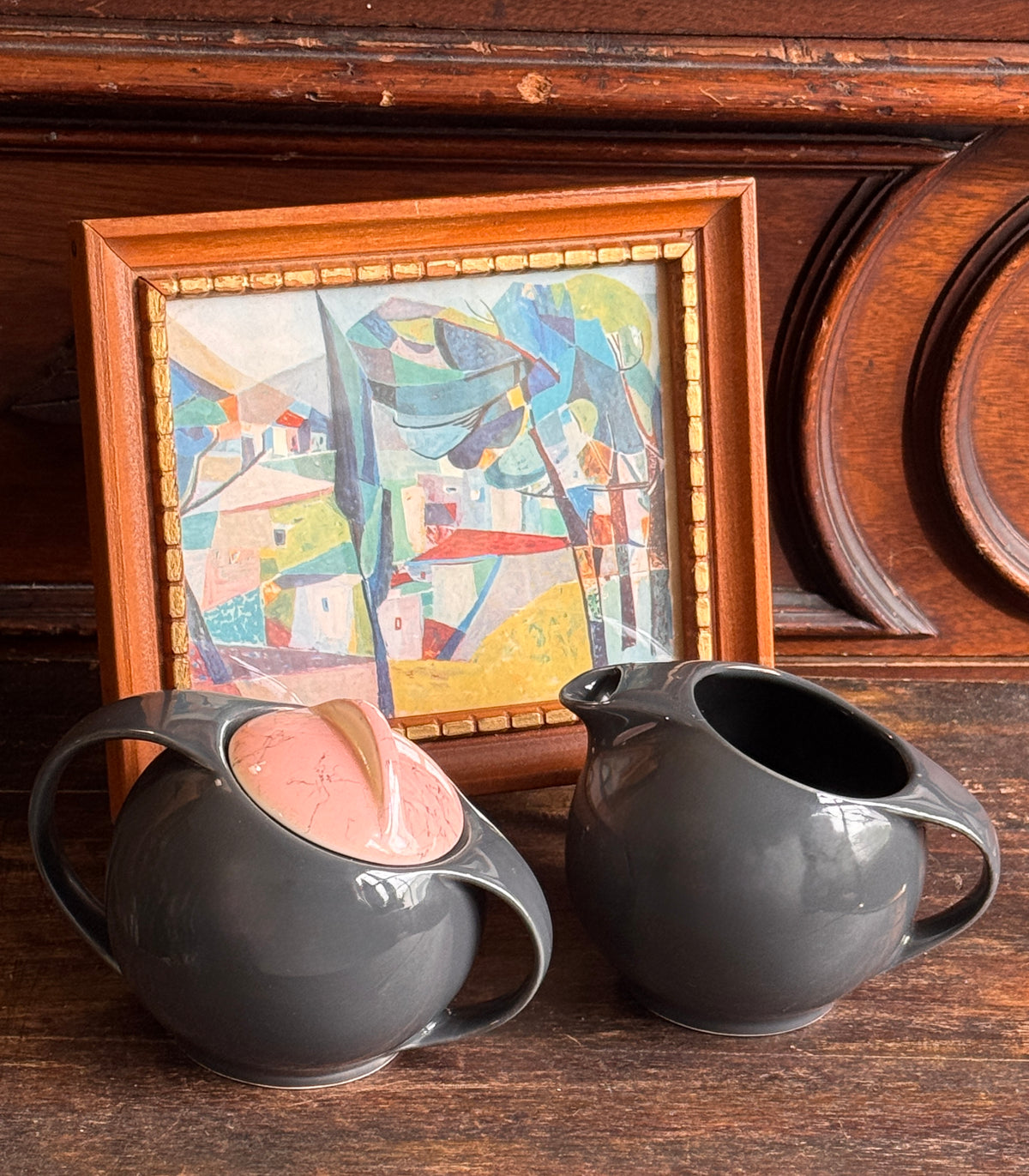 Eva Solo Grey & Pink Creamer and Lidded Sugar Bowl Set