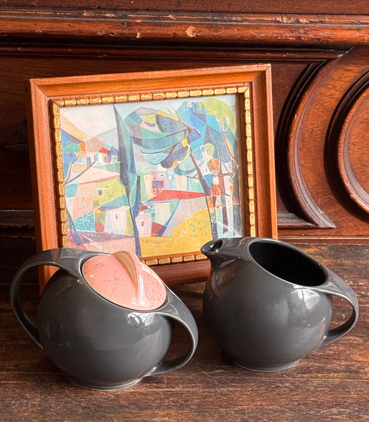Eva Solo Grey & Pink Creamer and Lidded Sugar Bowl Set