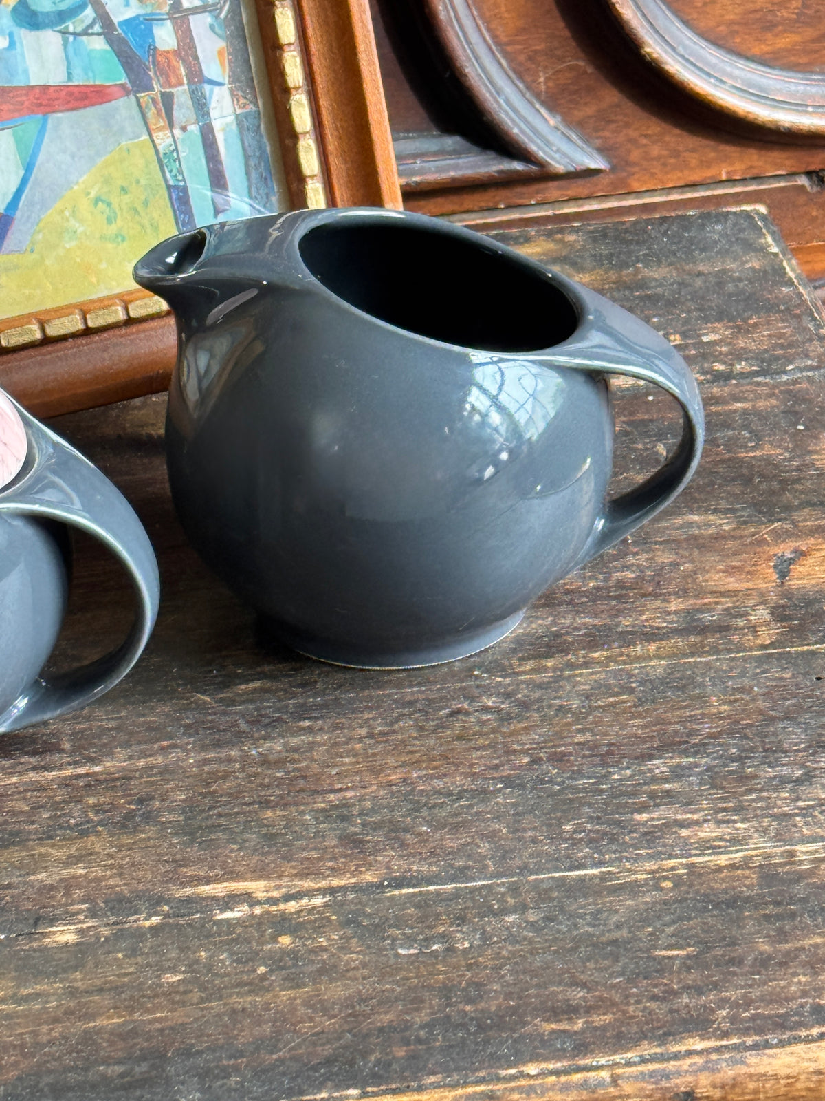 Eva Solo Grey & Pink Creamer and Lidded Sugar Bowl Set