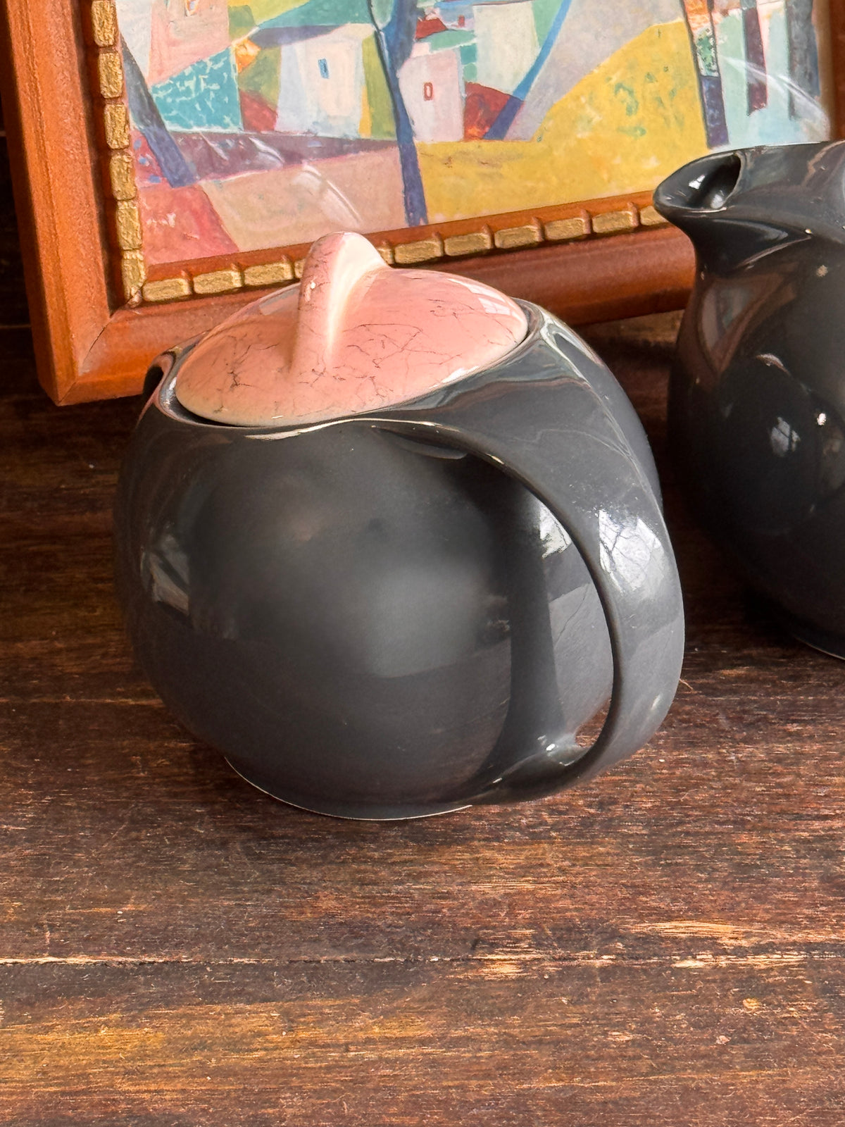 Eva Solo Grey & Pink Creamer and Lidded Sugar Bowl Set