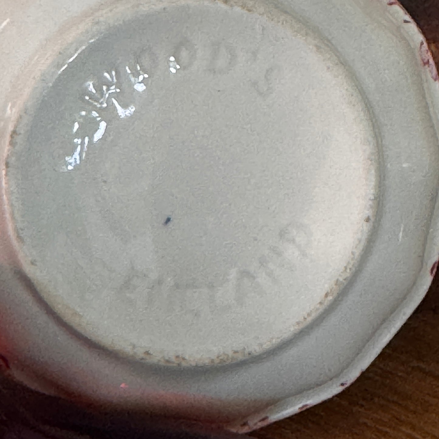 Vintage Wood's English Red & White Open Salt
