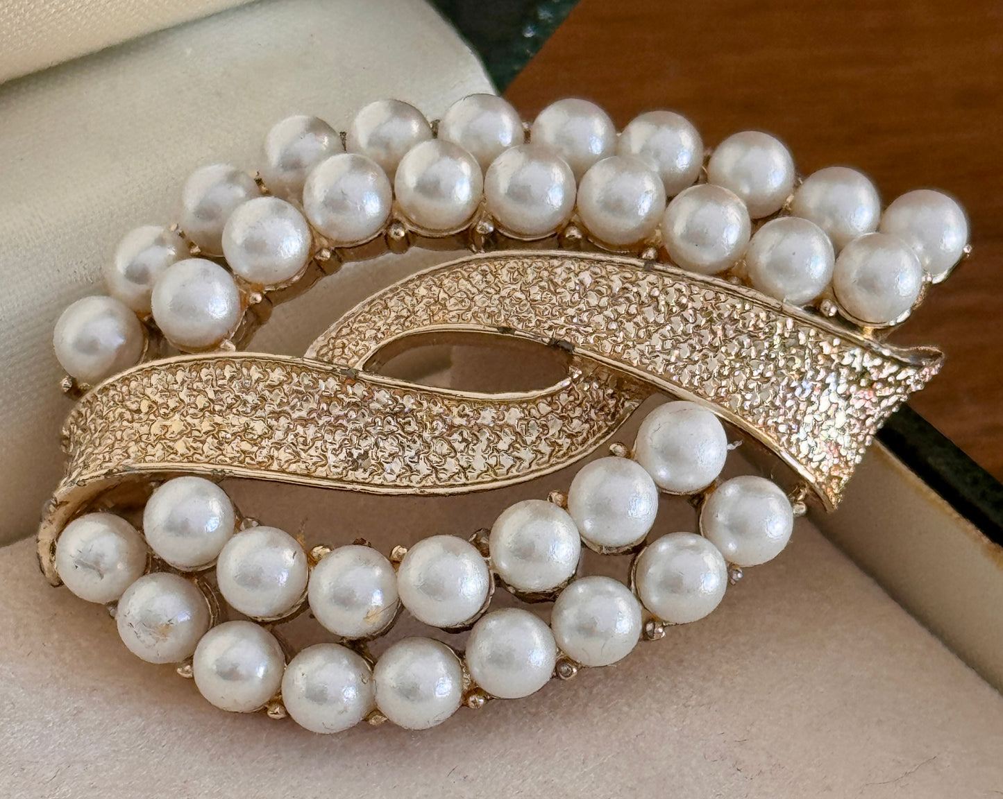 Coro Pegasus Faux Pearl Brooch