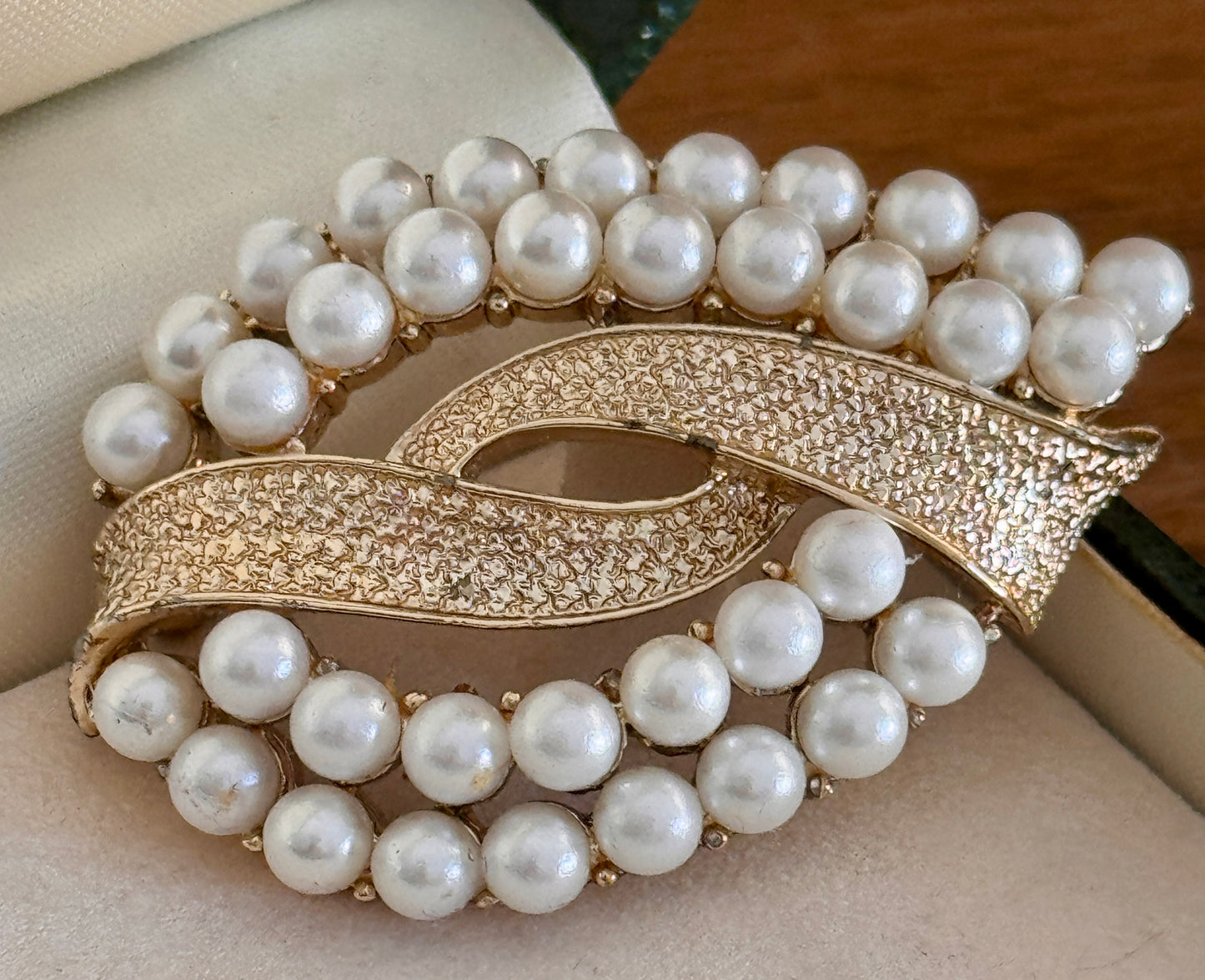 Coro Pegasus Faux Pearl Brooch