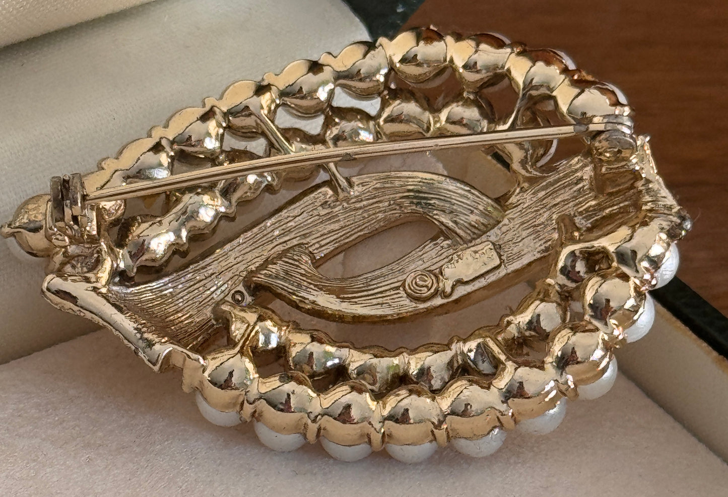 Coro Pegasus Faux Pearl Brooch