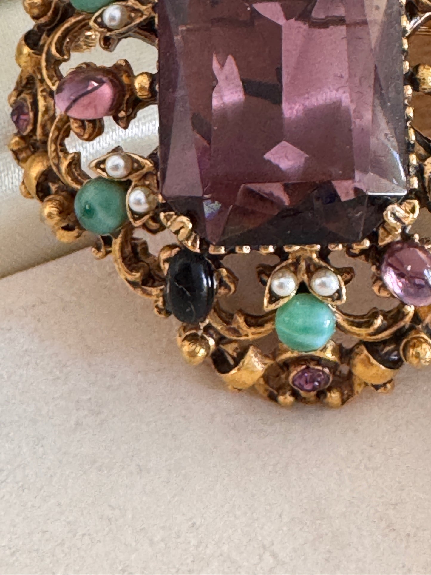 Florenza Amethyst Rhinestone Brooch