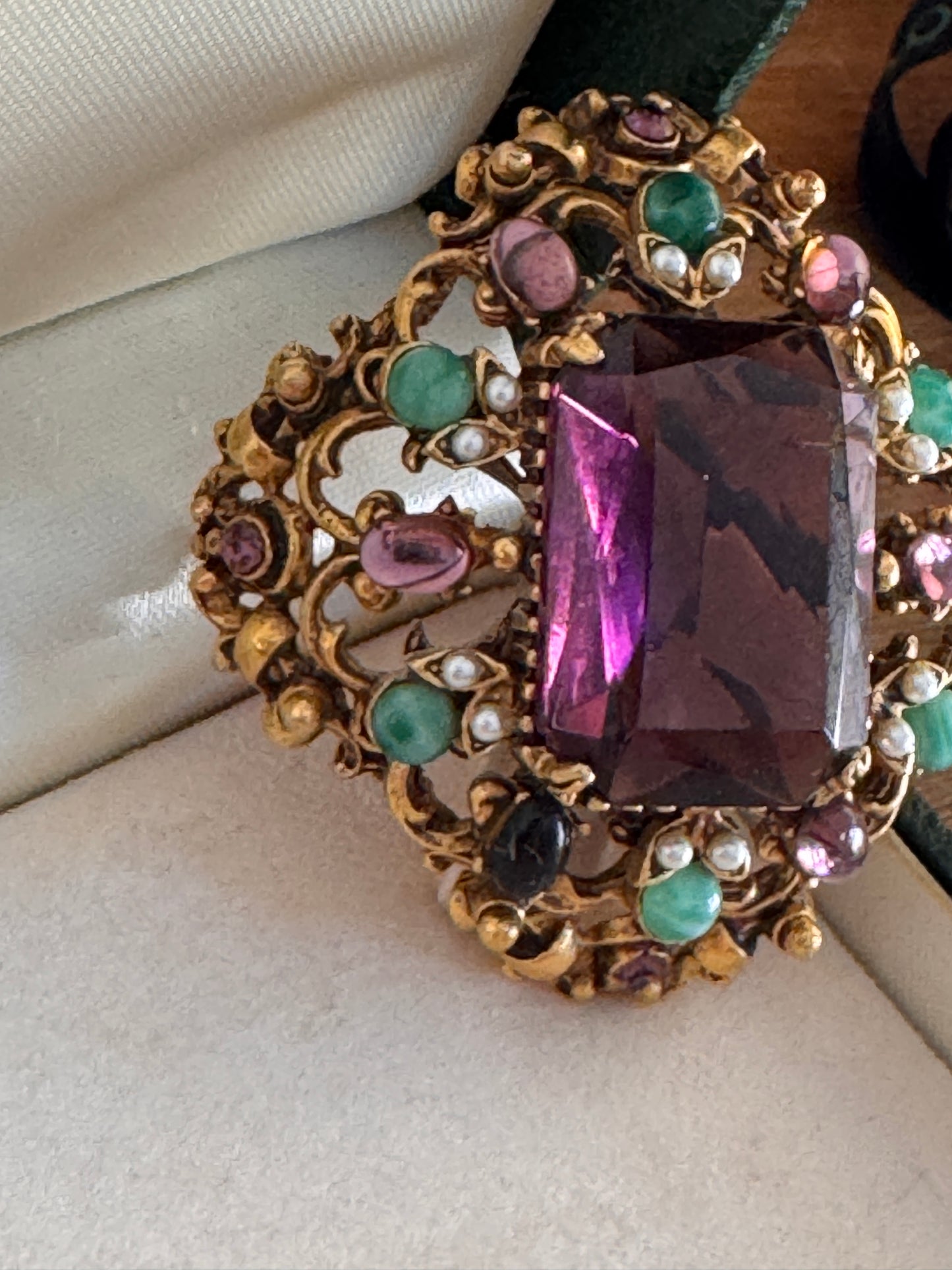 Florenza Amethyst Rhinestone Brooch