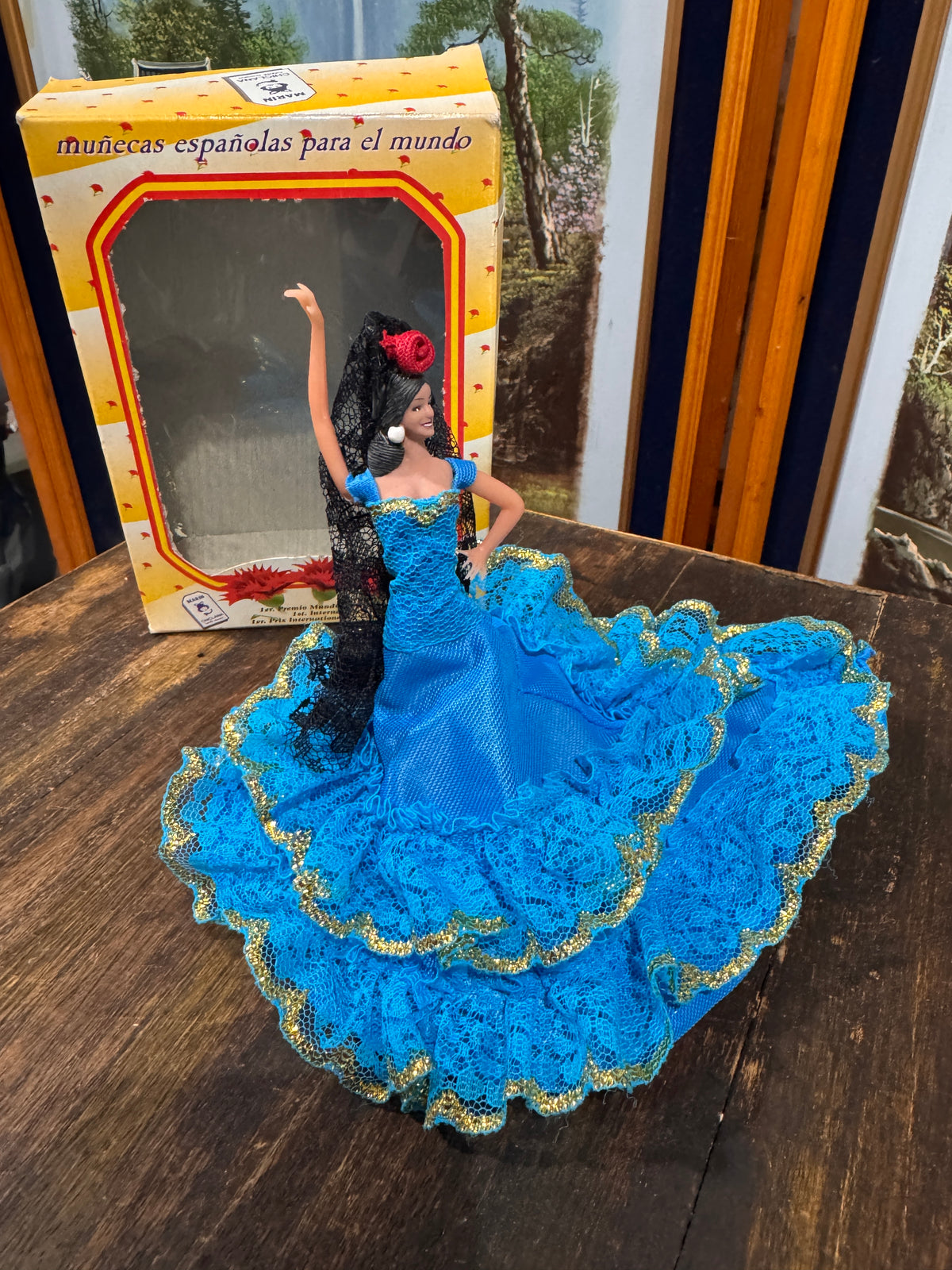Marin Chiclana Blue Flamenco Dancer Doll, Spain, Original Box