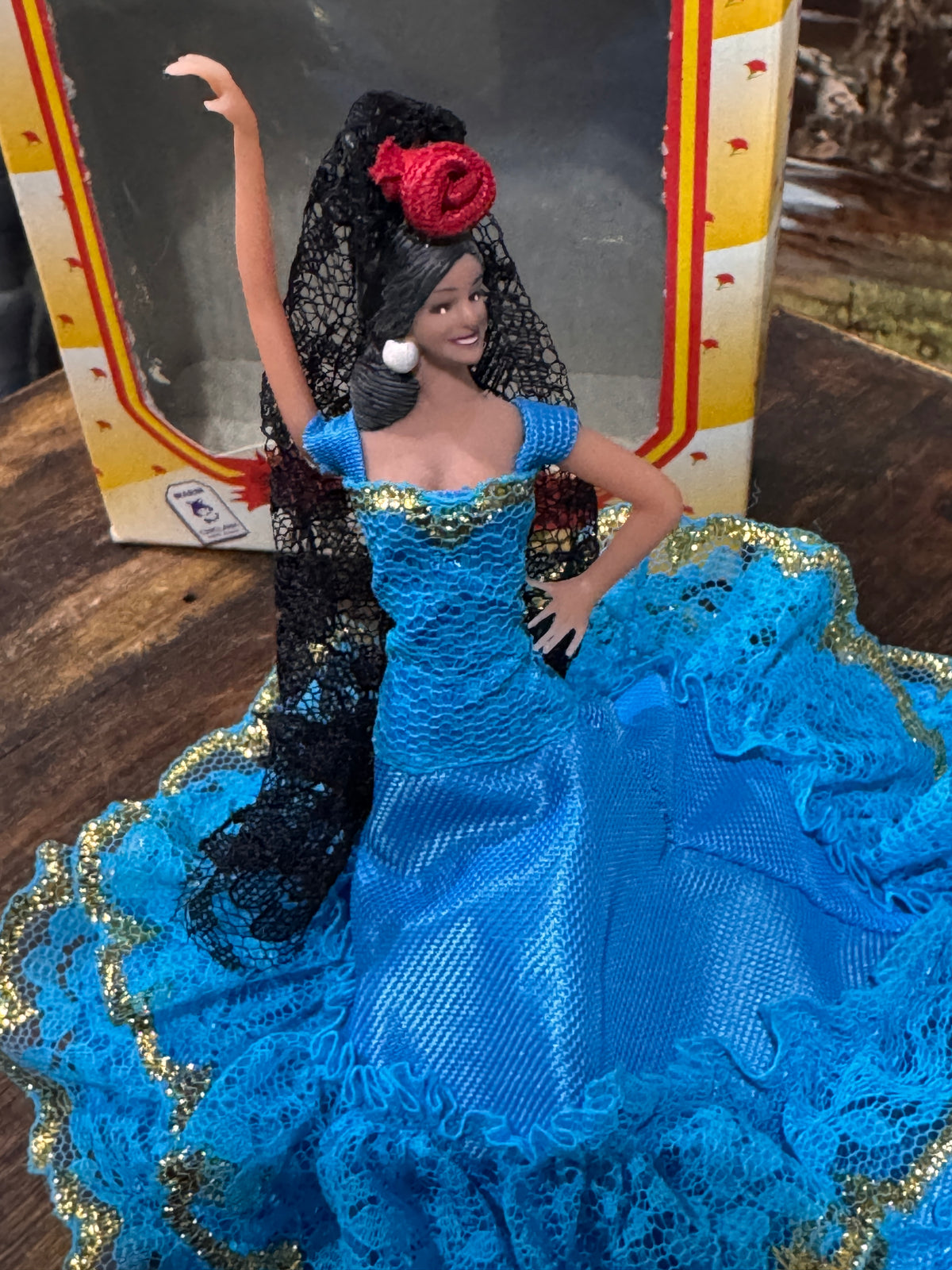 Marin Chiclana Blue Flamenco Dancer Doll, Spain, Original Box