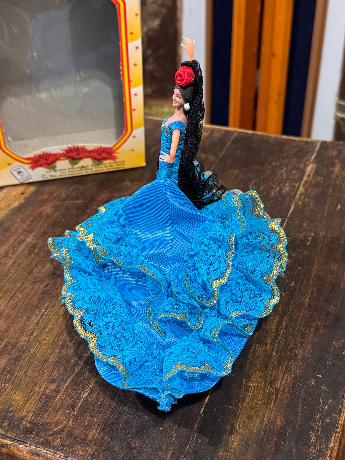 Marin Chiclana Blue Flamenco Dancer Doll, Spain, Original Box