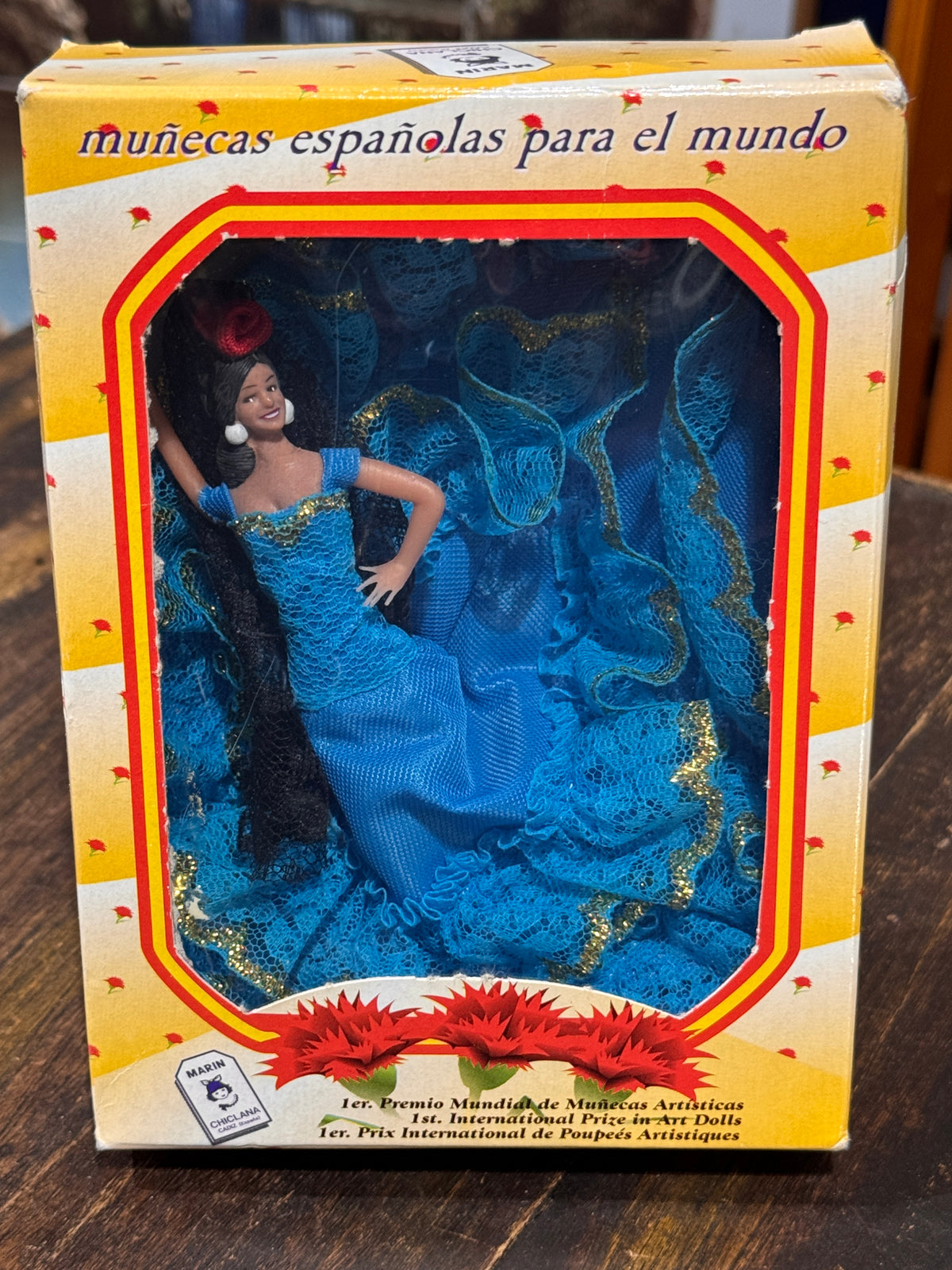 Marin Chiclana Blue Flamenco Dancer Doll, Spain, Original Box