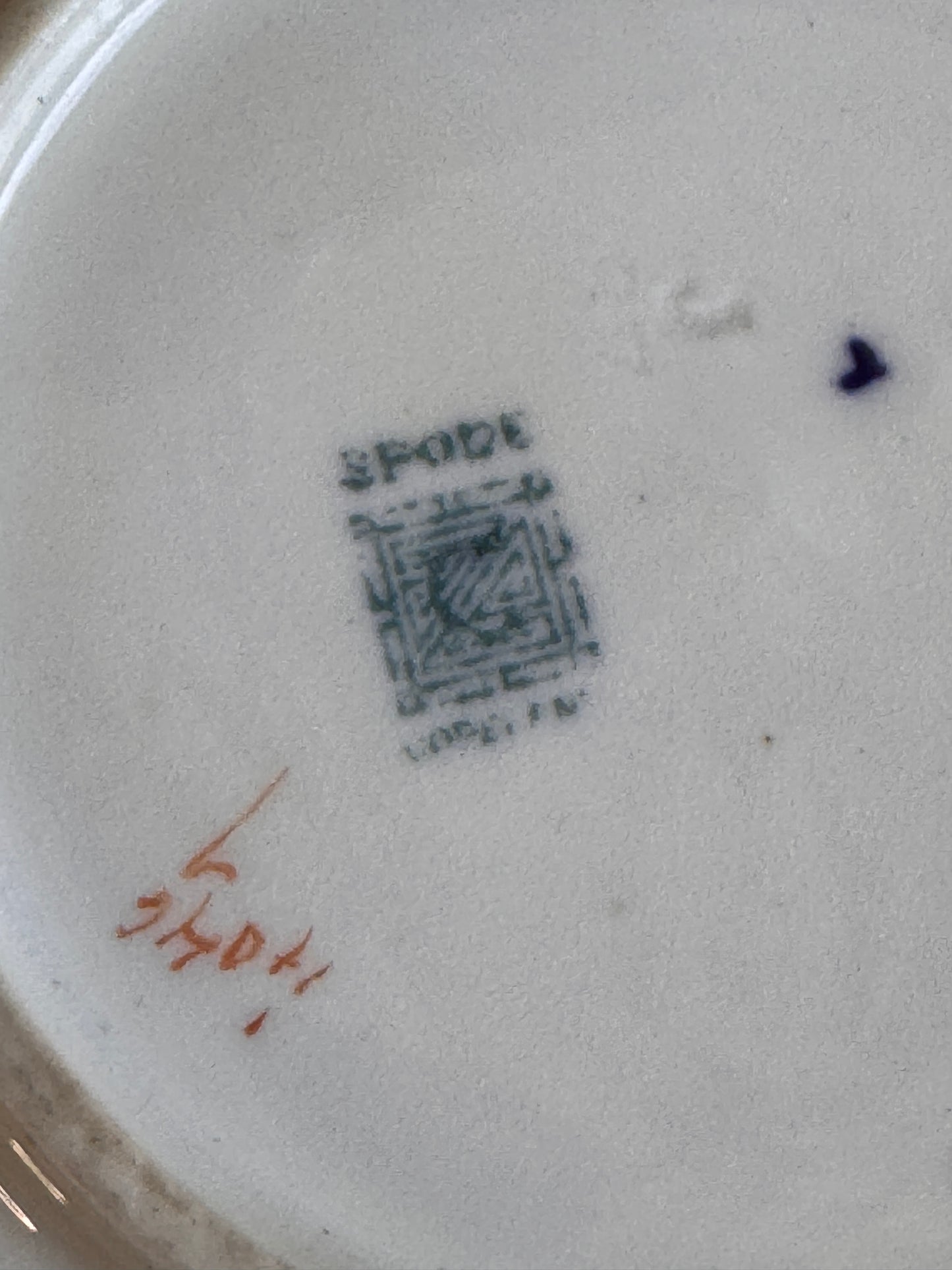 Spode Copeland Peacocks Demitasse Ruffled Edge Cup and Saucer
