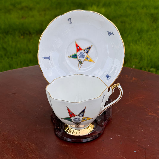 Princess Anne Tea Cup & Saucer Masonic Symbols Order of Eastern Star English Bone China