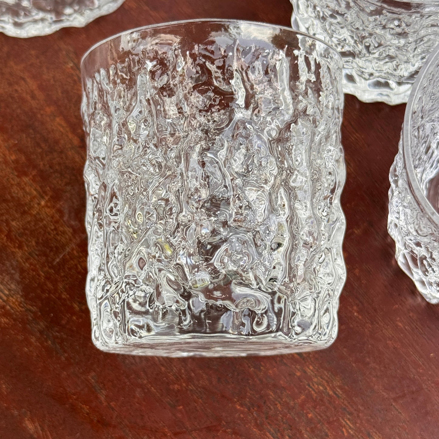 5 Vintage Whitefriars Glacier Whisky Tumblers and Decanter Geoffrey BaxterVintage