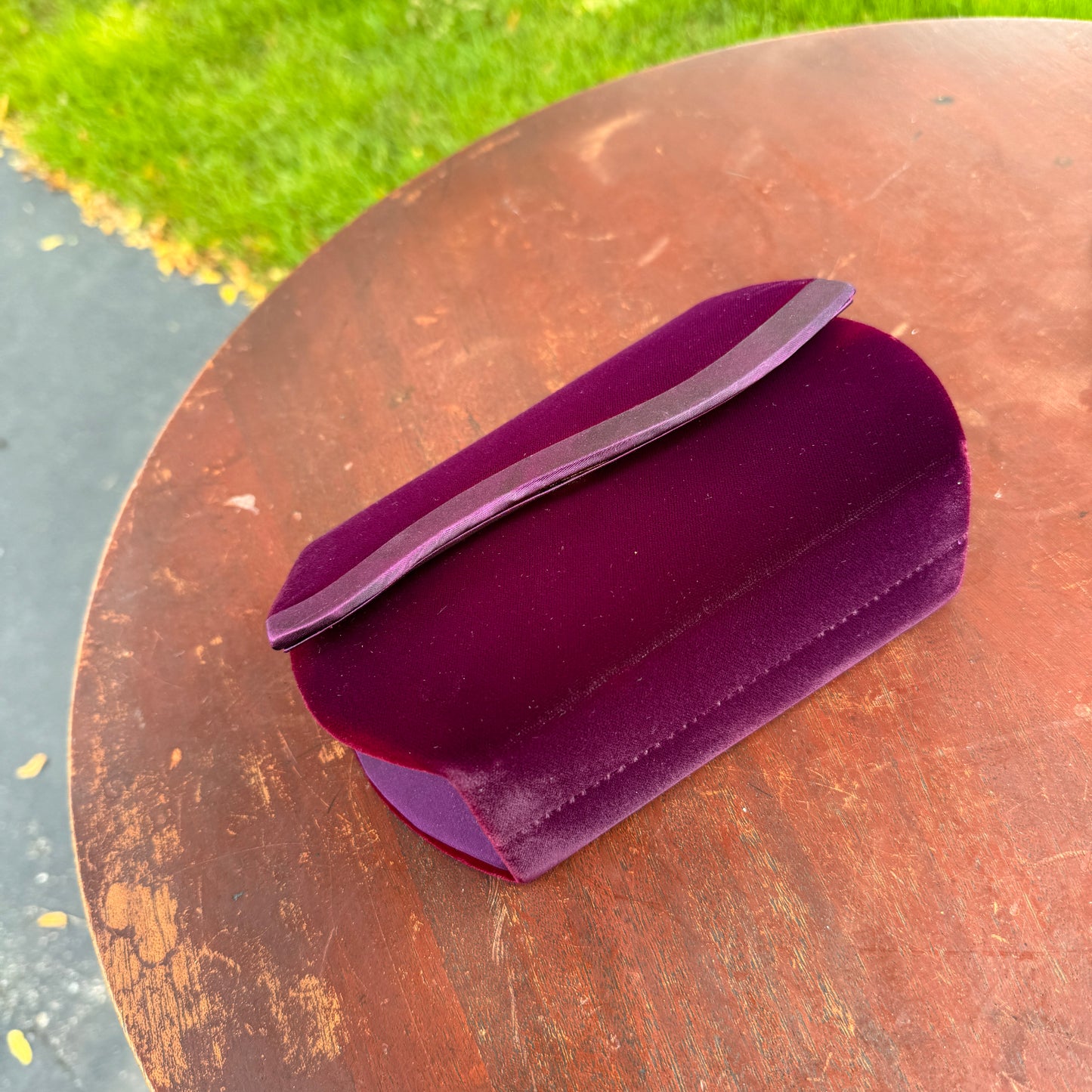 Vintage Lord & Taylor Burgundy Velvet Evening Bag Clutch