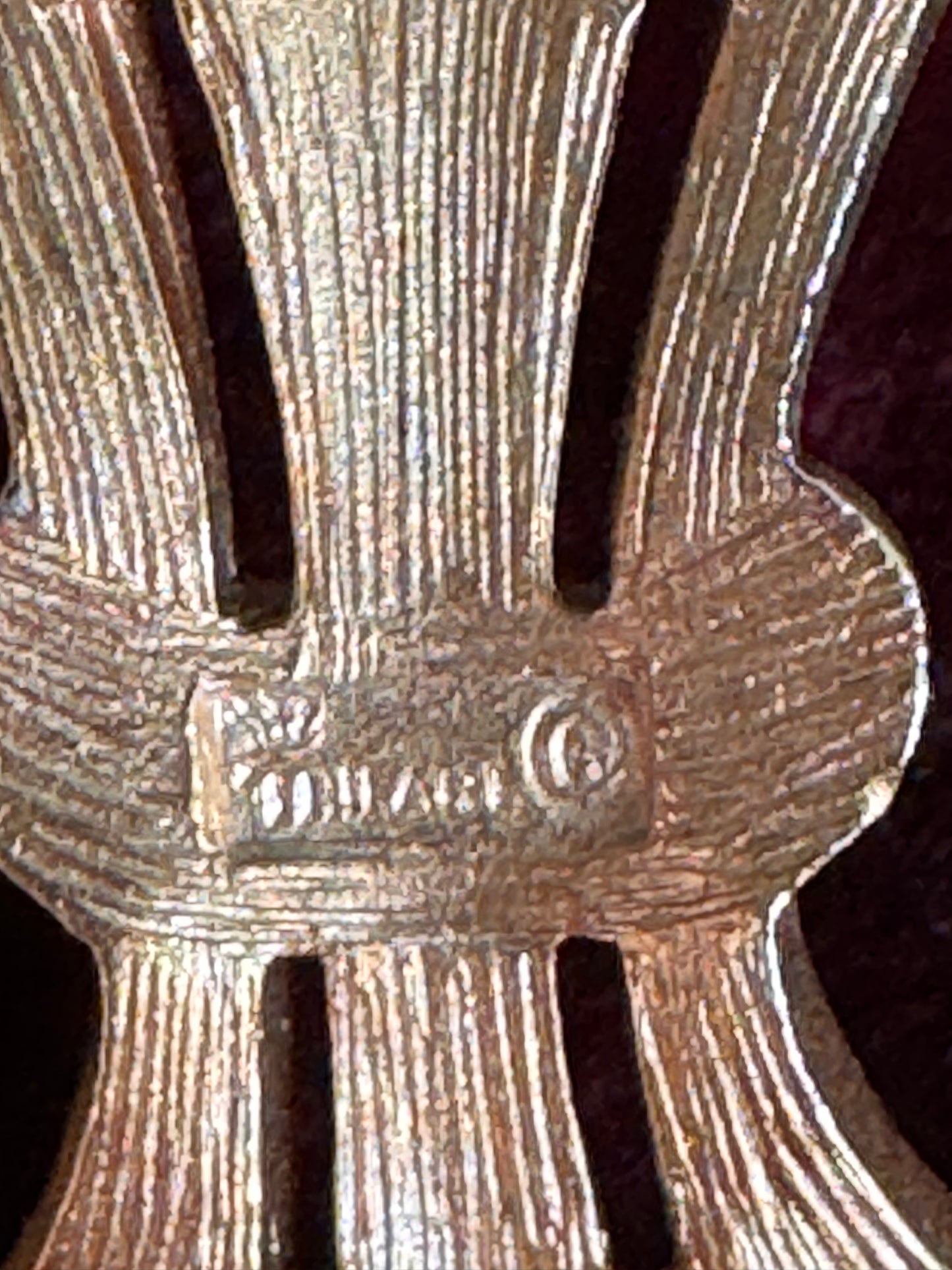 Trifari Fleur de Lis Brooch | Smoke Rhinestone Gold Tone Vintage Pin