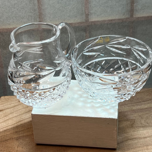 Galway Irish Crystal Creamer & Open Sugar Bowl