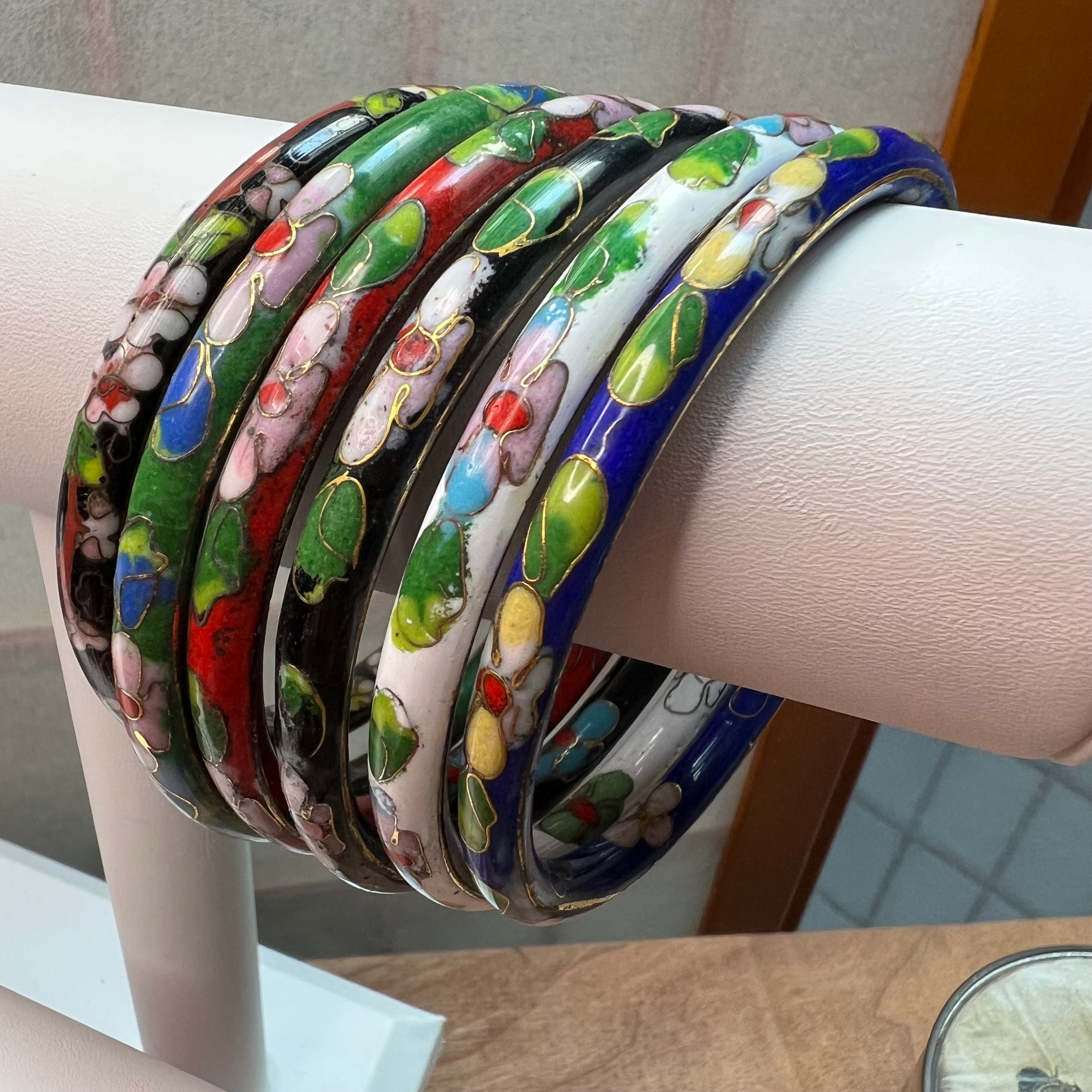 4 Vintage outlet Cloisonné Bracelets