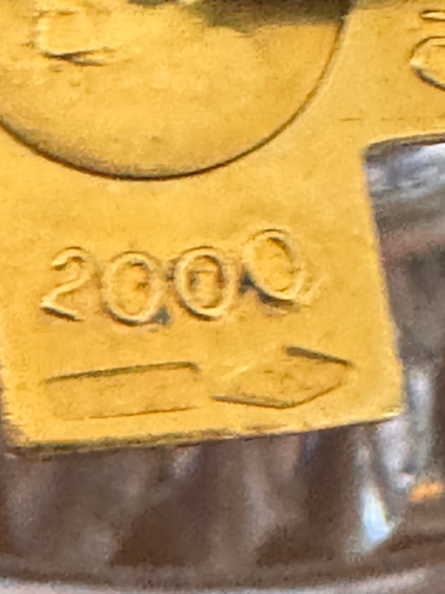 Vintage 18K Yellow Gold Sancto Anno 2000 Christogram Cross Pendant