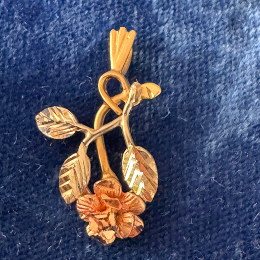 Vintage 14K Michael Anthony Yellow, White & Rose Gold Pendant