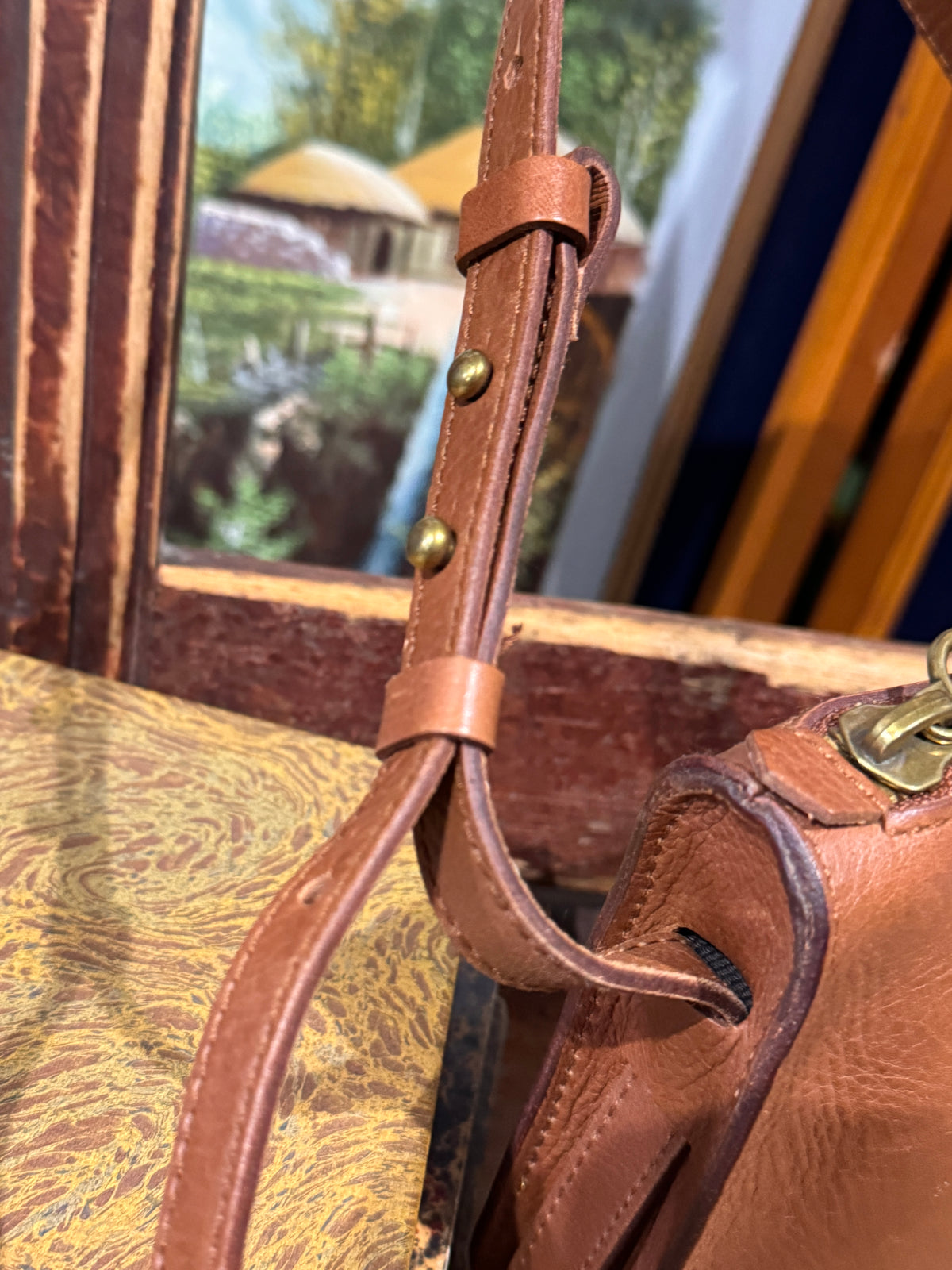 Madewell Simple Crossbody Bag in Brown Pebbled Leather