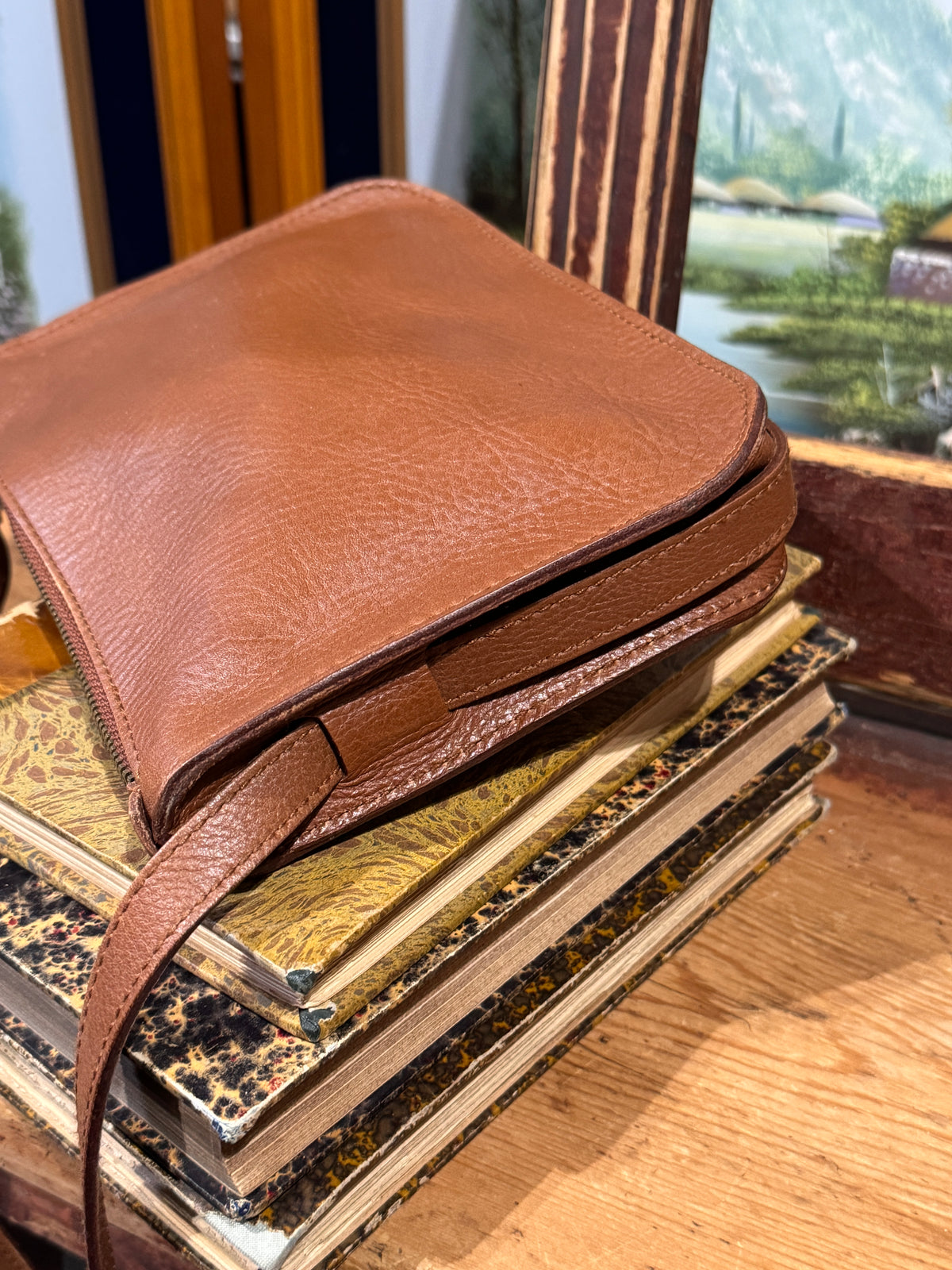 Madewell Simple Crossbody Bag in Brown Pebbled Leather
