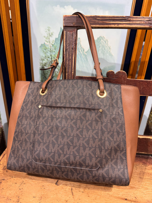 Michael Kors Walsh Medium Tote Bag, Brown Signature MK Monogram