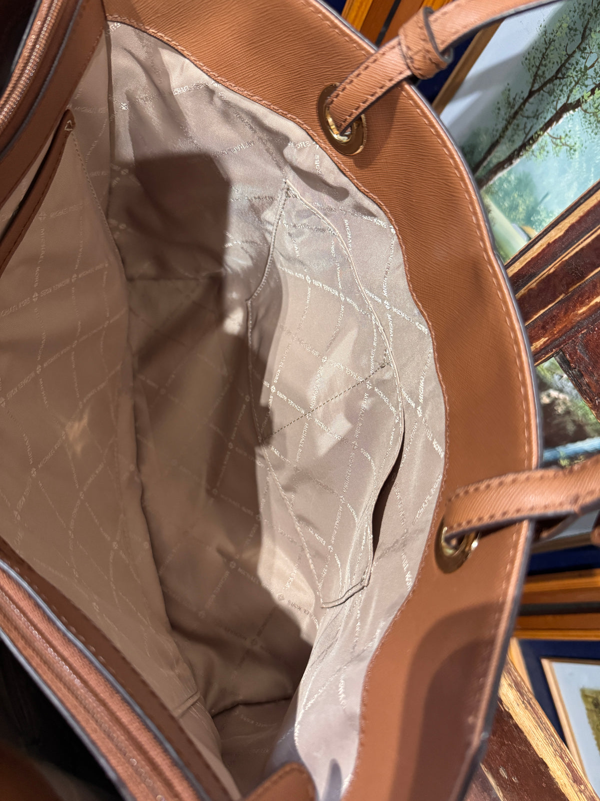 Michael Kors Walsh Medium Tote Bag, Brown Signature MK Monogram