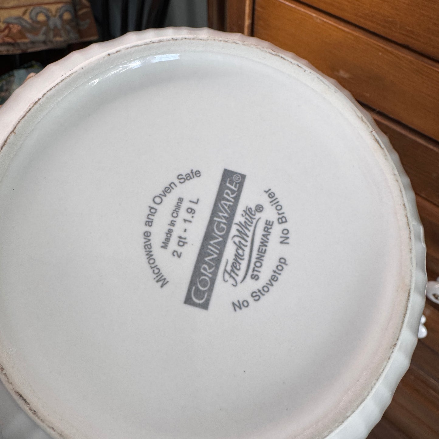 Two Corning French White 8" Mixing Bowls