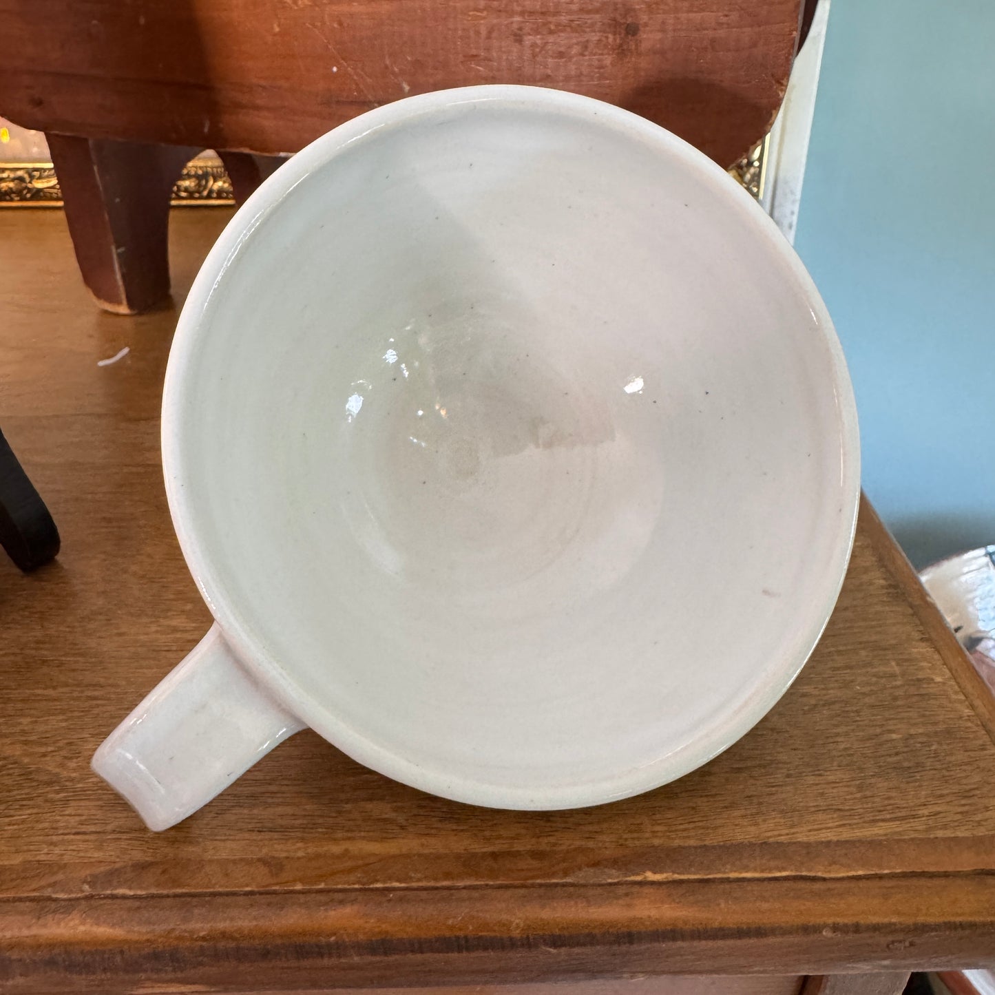 Two Large Drip Glaze Stoneware Mugs