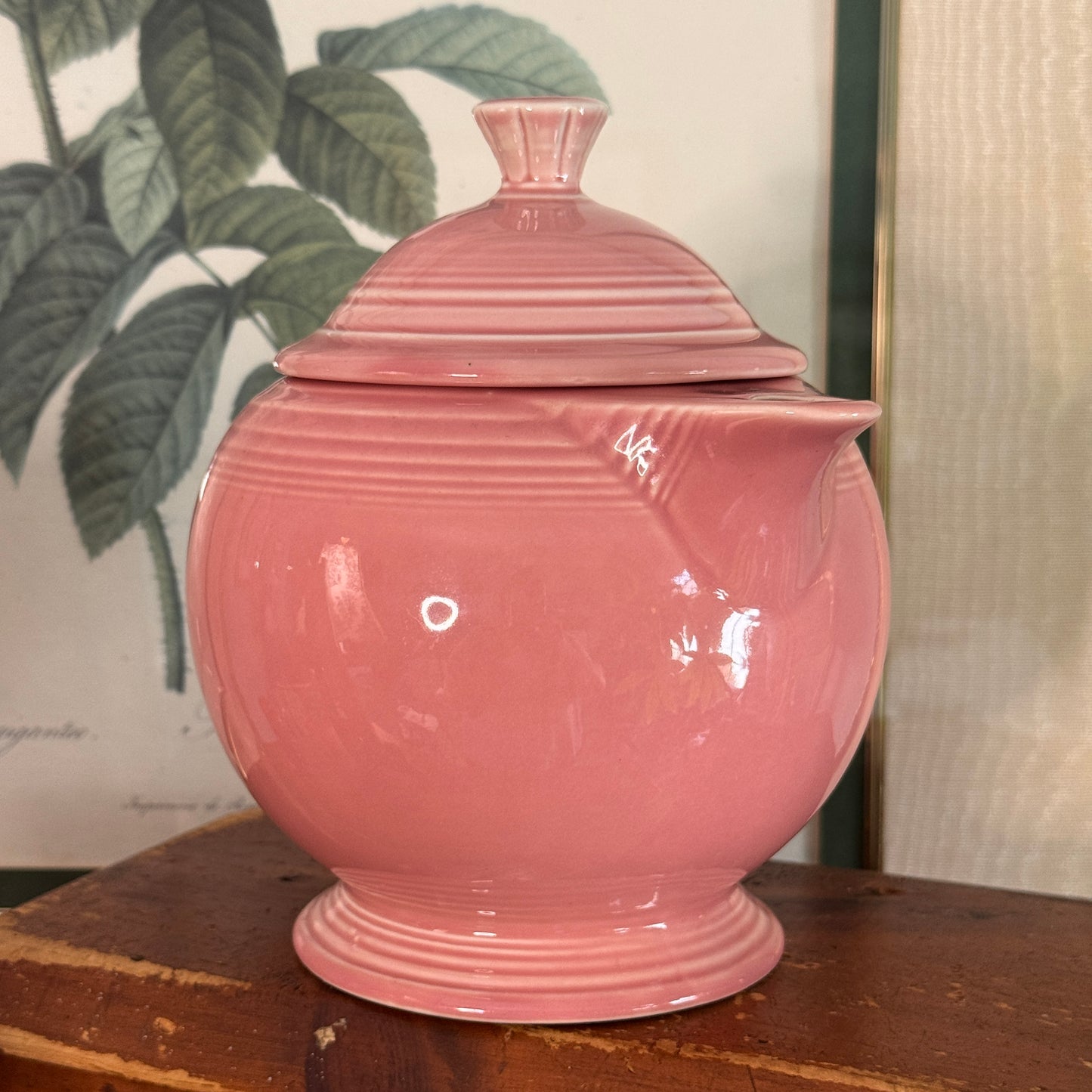 Vintage Fiesta Rose Pink Teapot Homer Laughlin Large Ring Handle