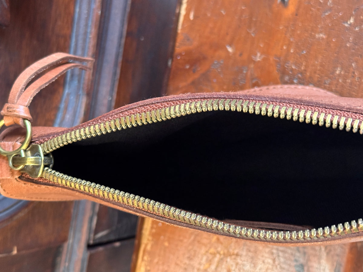 Madewell Simple Crossbody Bag in Brown Pebbled Leather
