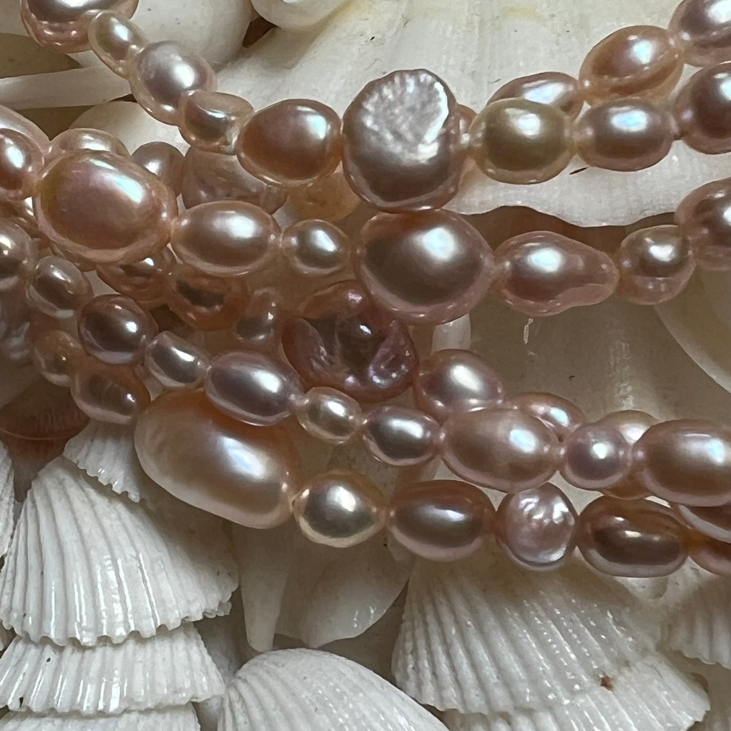 Vintage 72" Pink Freshwater Pearl Endless Necklace