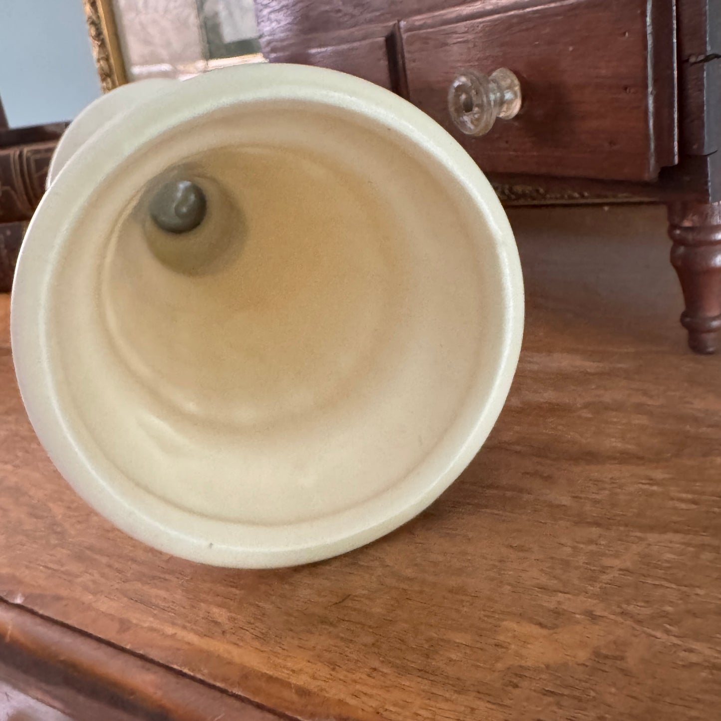 Vintage Haeger USA Cream White Trumpet Pottery Bud Vase