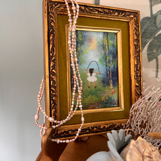 Vintage 72" Pink Freshwater Pearl Endless Necklace