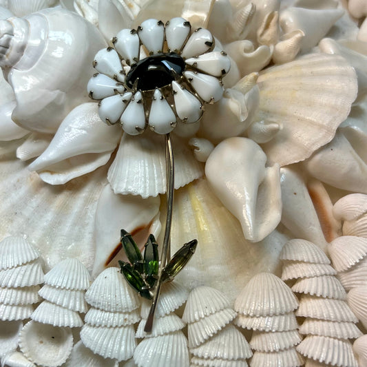 Showstopping Vintage Rhinestone Flower Pin