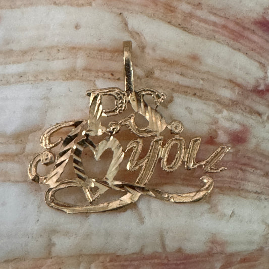 Vintage 14K Yellow Gold P S I Love You Charm