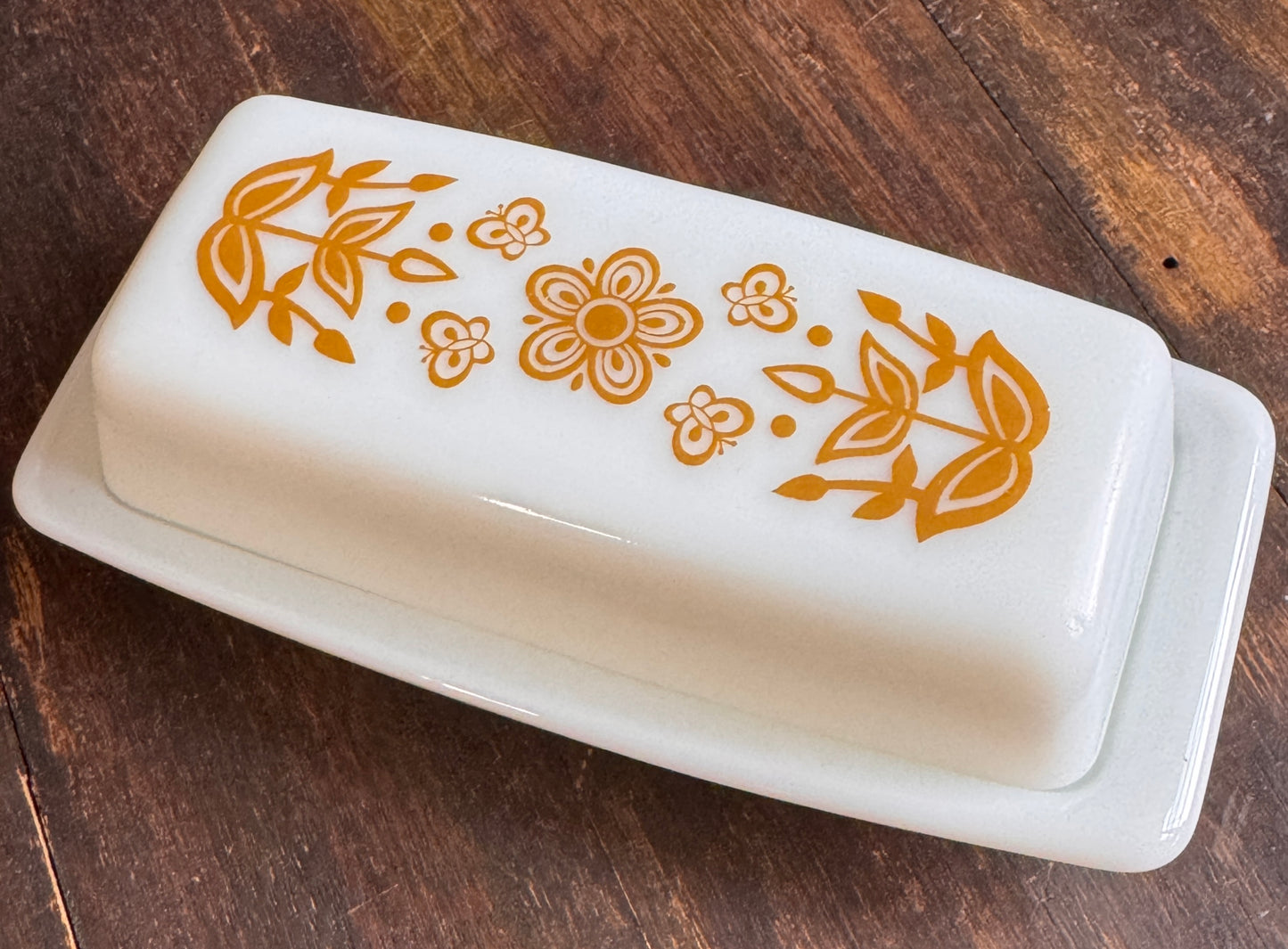 Vintage Corning Ware Butterfly Gold Covered Butter Dish | Retro Kitchen Collectible