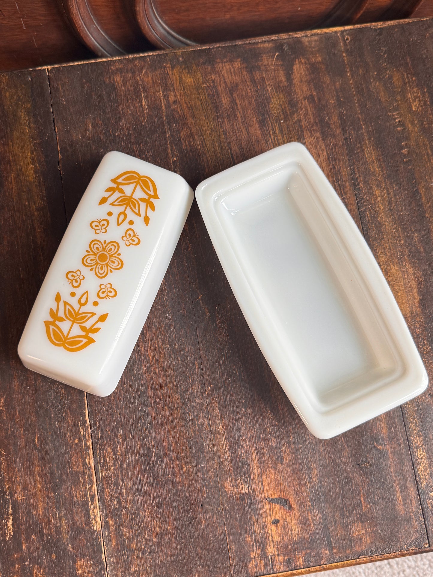 Vintage Corning Ware Butterfly Gold Covered Butter Dish | Retro Kitchen Collectible