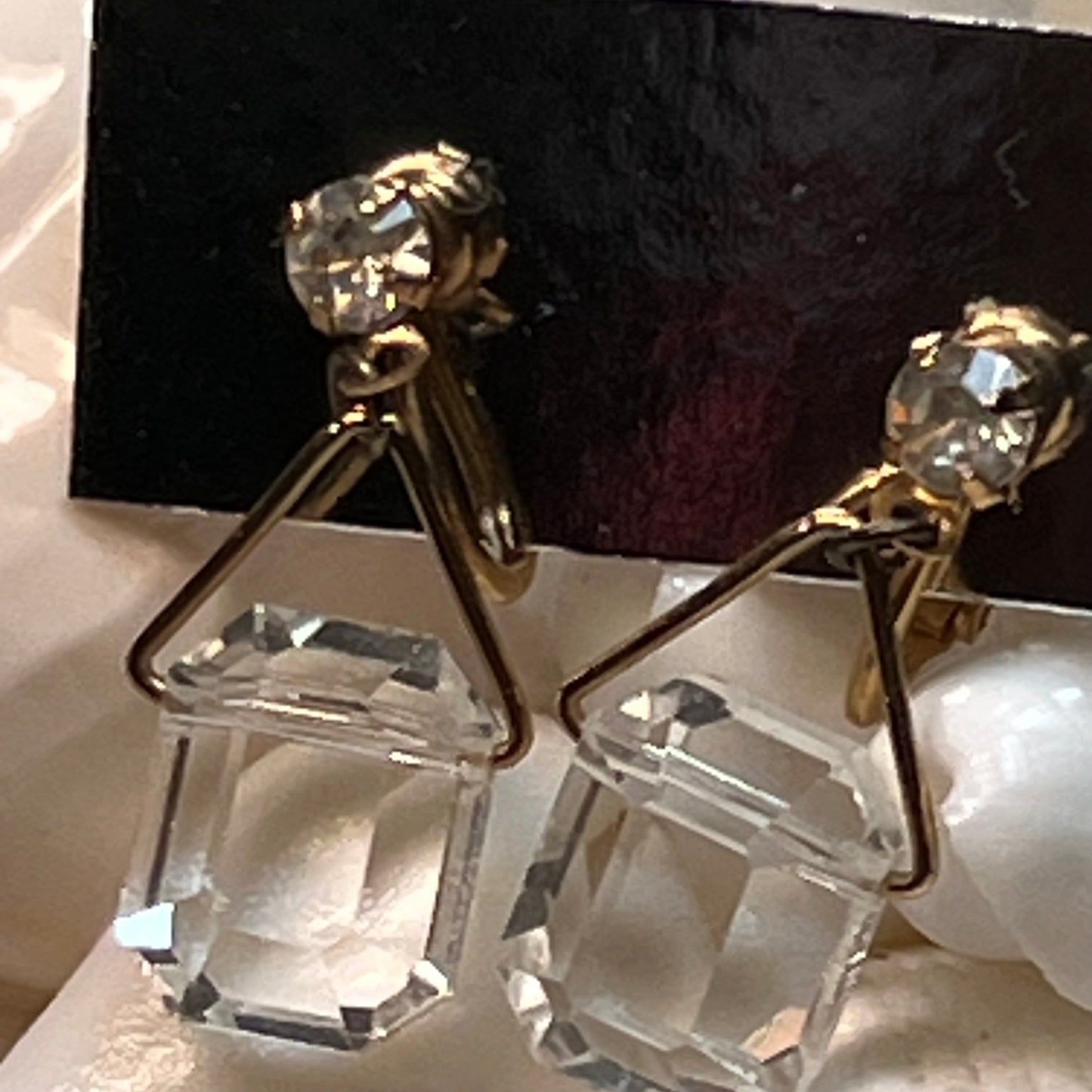 Vintage Rock Crystal Dangling Earrings