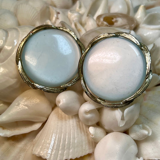 Vintage Lisner Soft Blue Thermoset Lucite Earrings