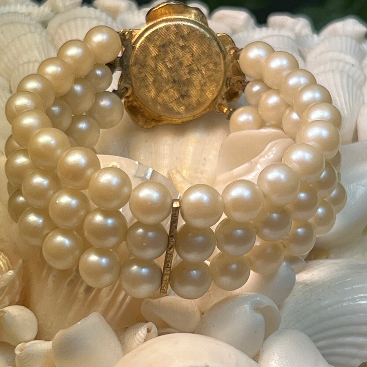 Vintage Faux Pearl Floral Bracelet