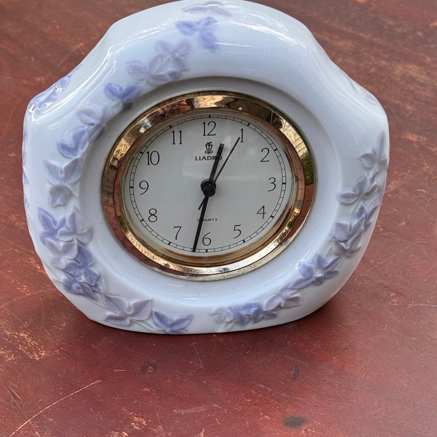 Lladro Floral Porcelain Clock Battery Operated