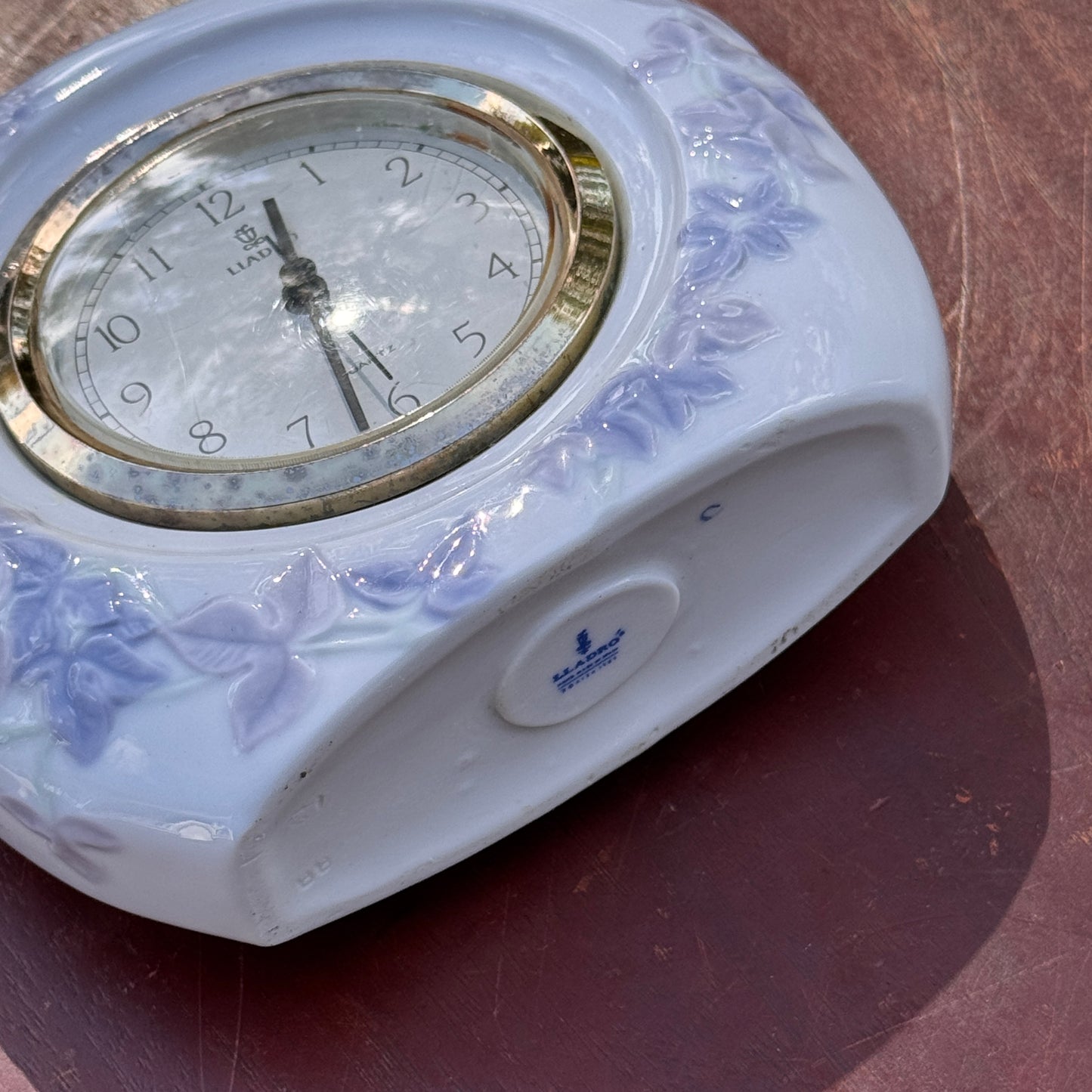 Lladro Floral Porcelain Clock Battery Operated