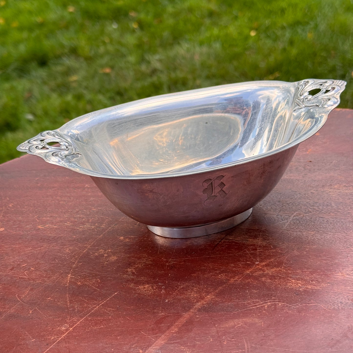 Royal Danish Sterling Silver Mayonnaise Bowl with Monogram